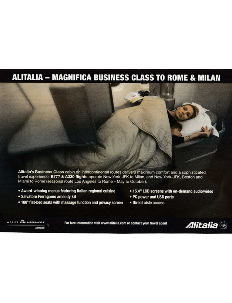 AD for Business Class bed