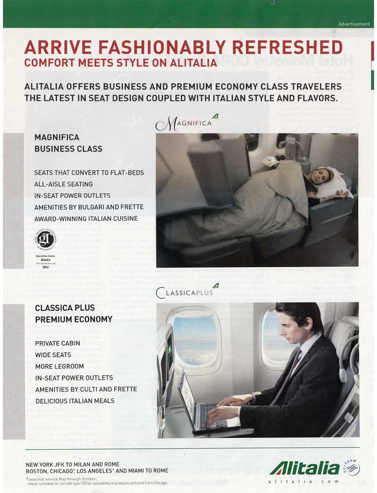 AD for Business Class and Premium Economy