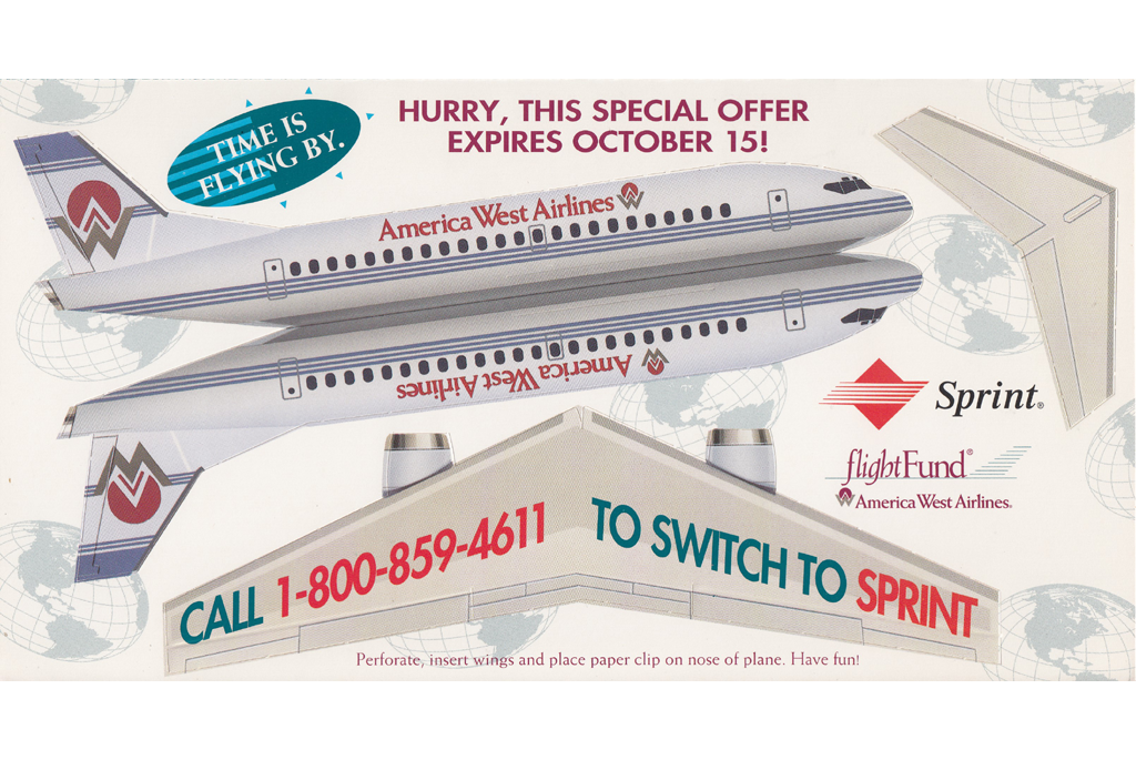 Sprint Ad with Boeing 757 cutout (inside)