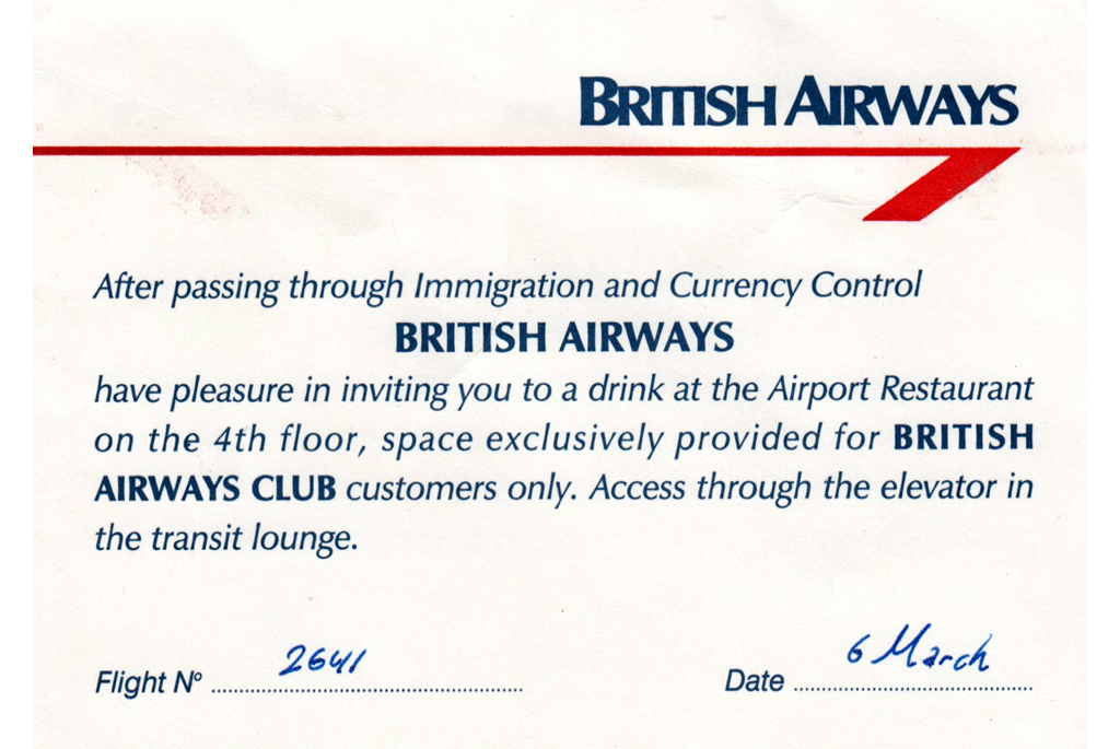 Pass to British Airways Club