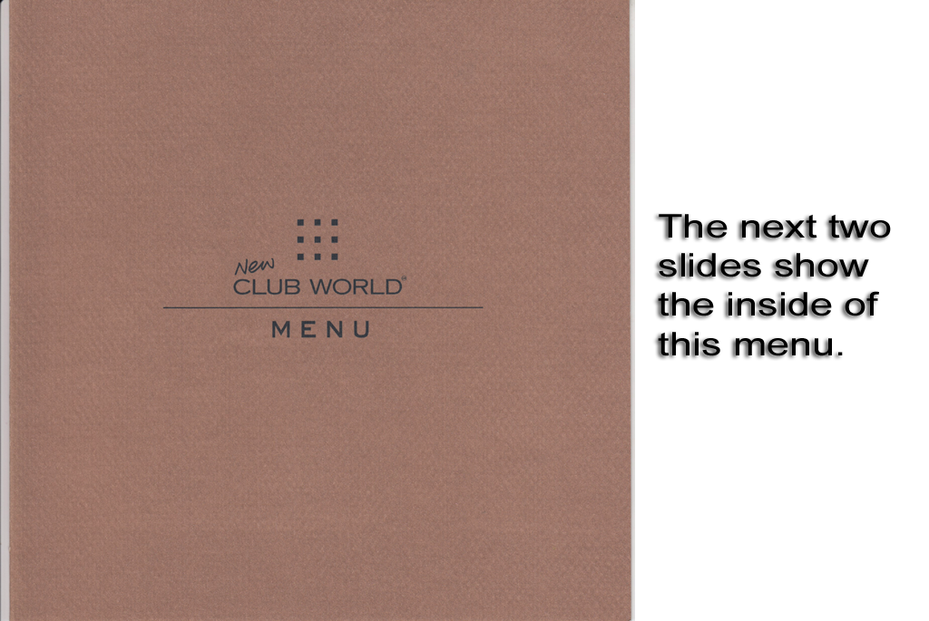 Club World menu