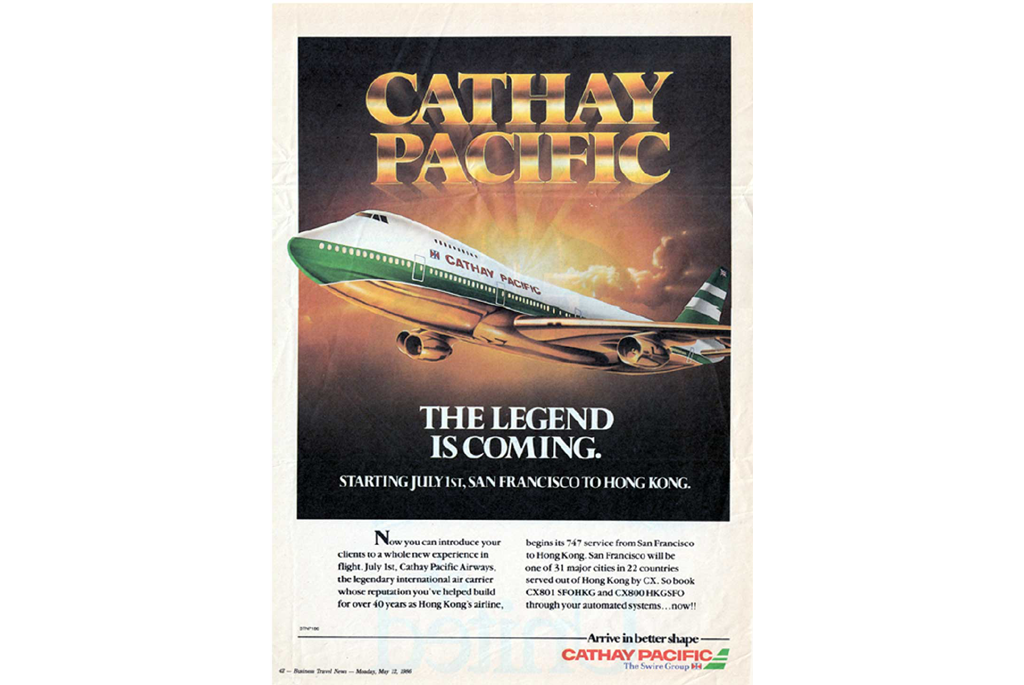 Ad: picture of a 747, The legend is coming