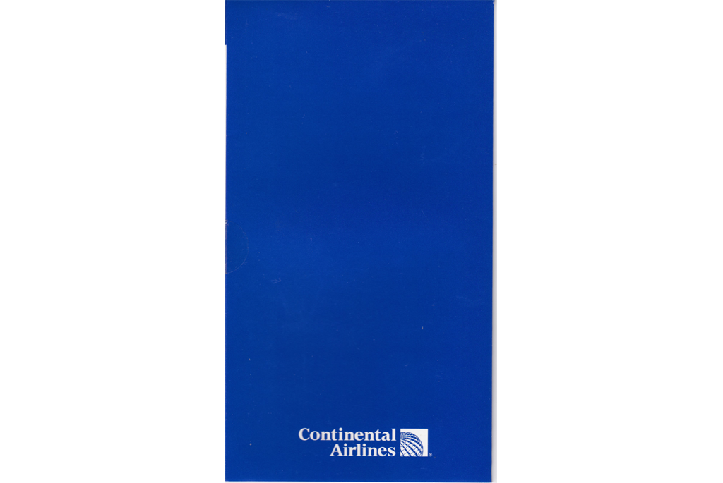 Solid blue cover of bruchure with Continental logo