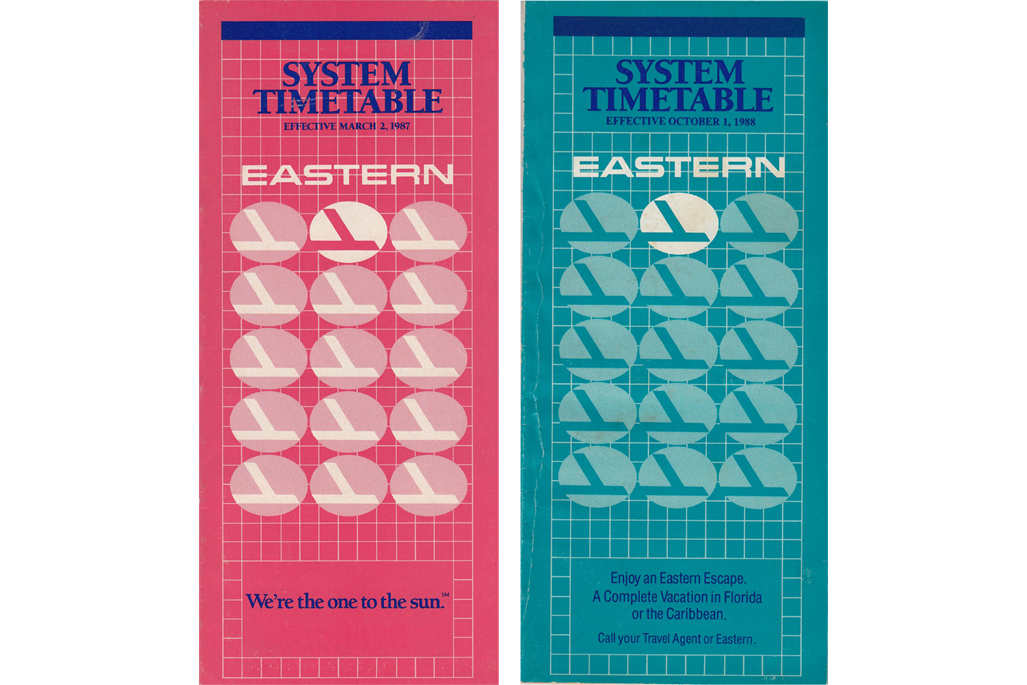 Cover of March 1987 and October 1988 timetables