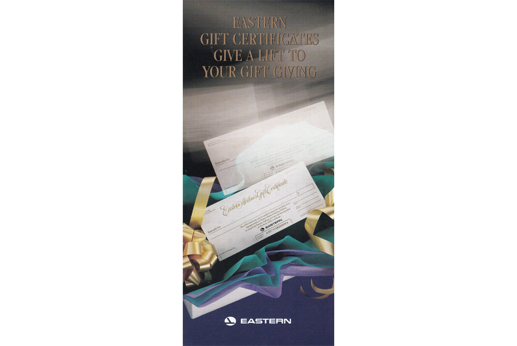 Cover of gift certificae brochure