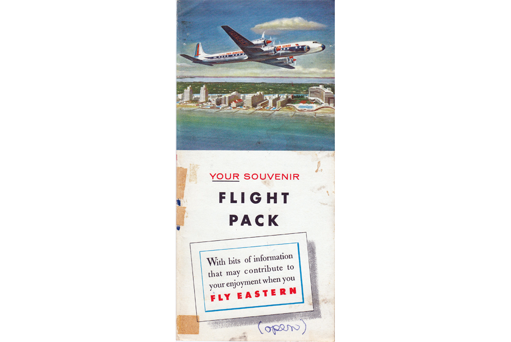 Souvenir flight pack brochure cover