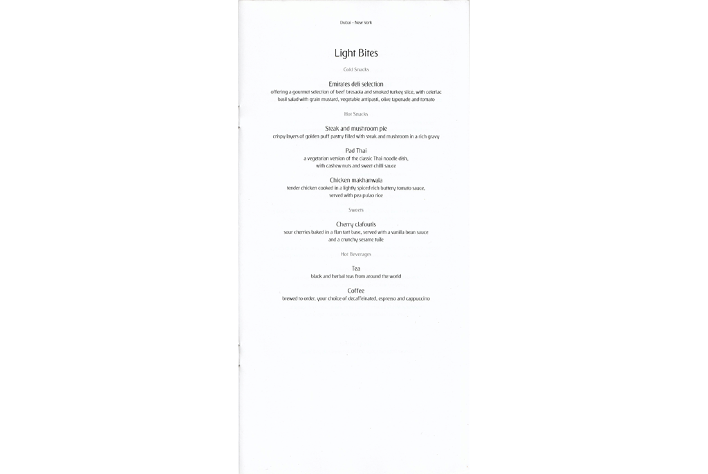Light bites menu