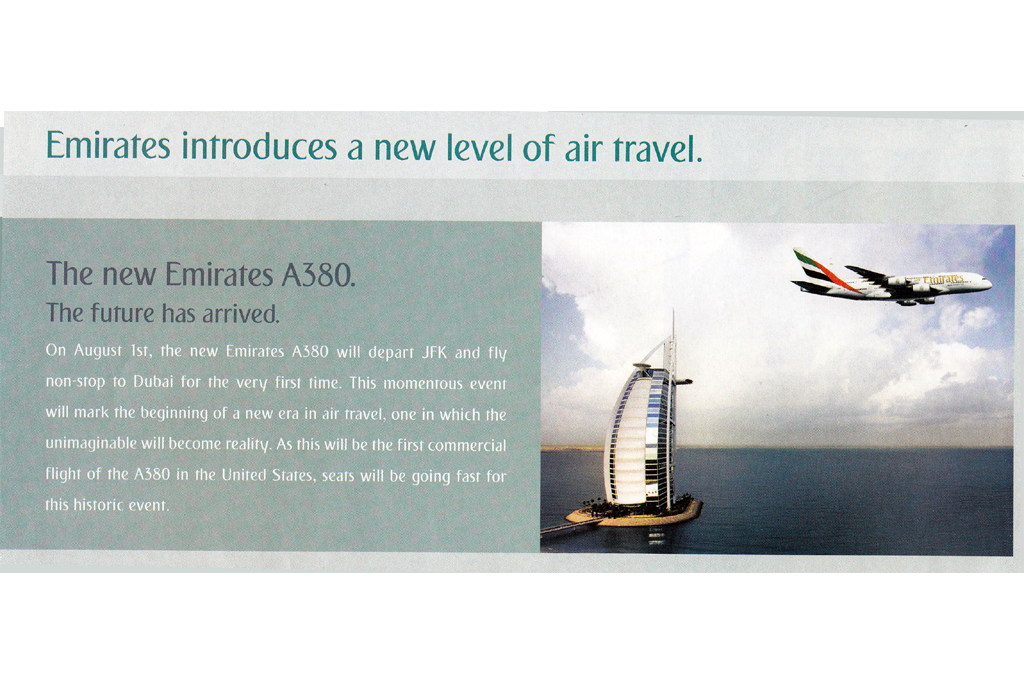 Emirates introduces a new level of air travel on A380