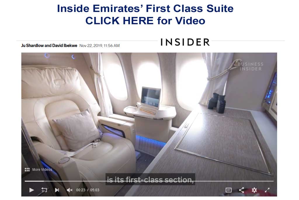 Click here for video - Inside Emirates first class suite 