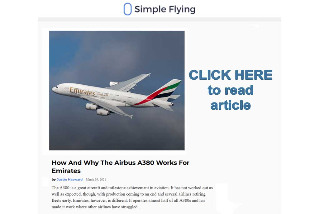 Click here for article - How and why the airbus A380 works for Emirates 