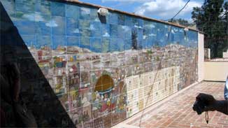 Santa Clara Synagogue - Tiled wall on roof