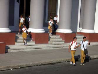 Children coming out of school 