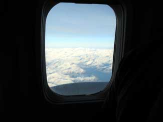 View out of window of plane