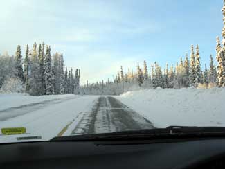 Fairbanks snowy road
