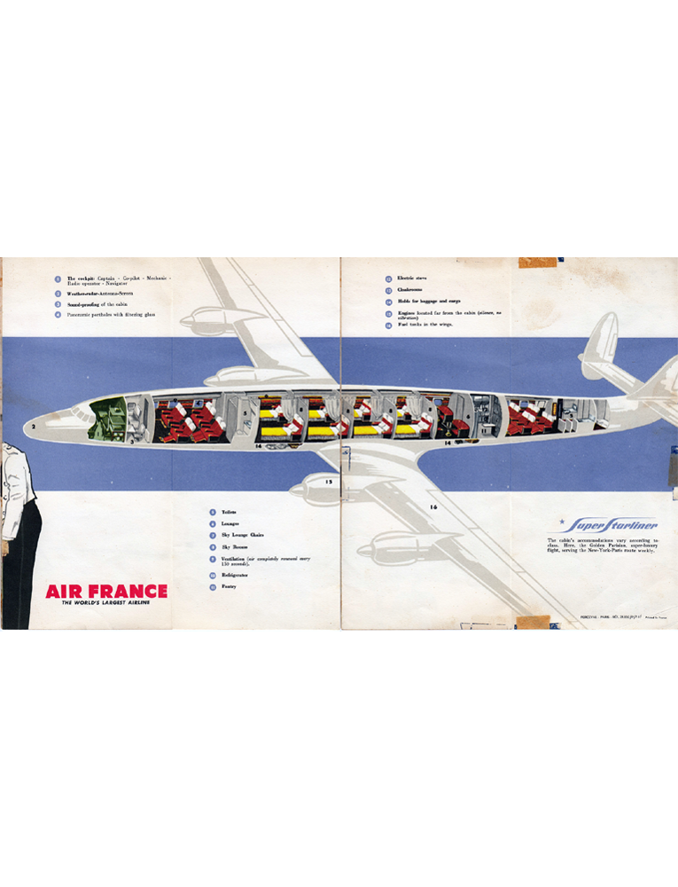 Cut out of entire plane showing all the cabins and other compartments