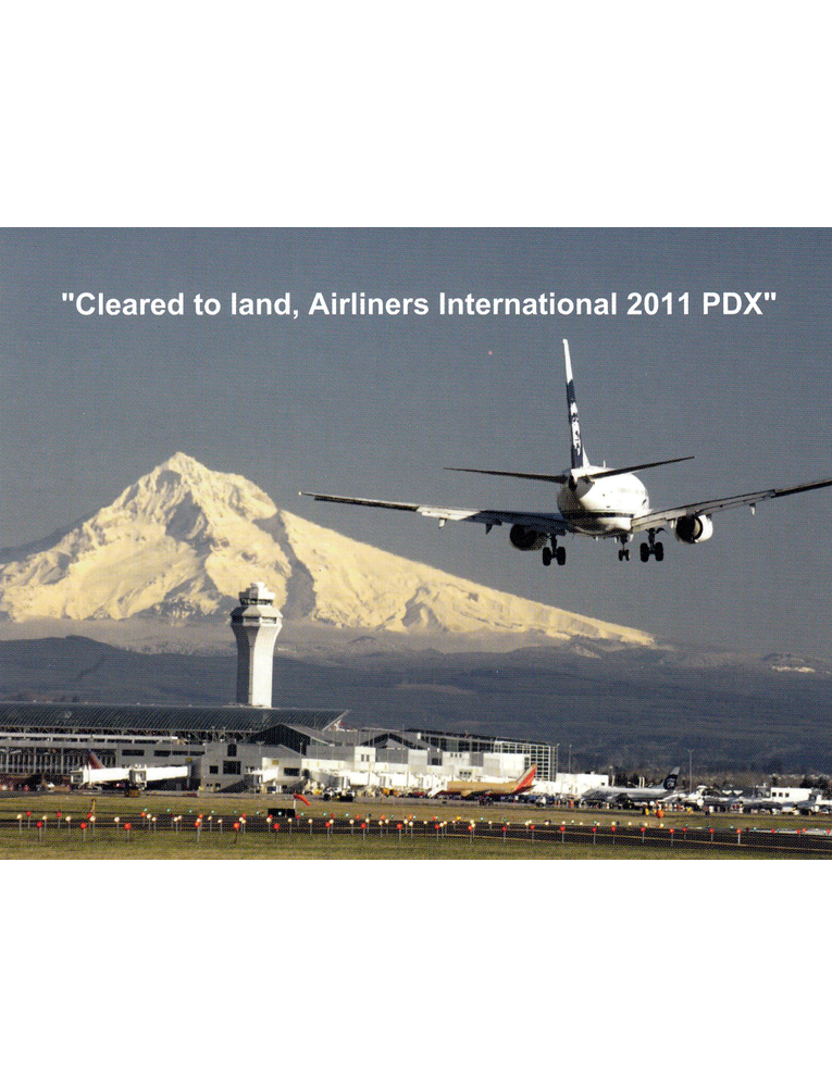 Plane landing with now ocvered mountain in background