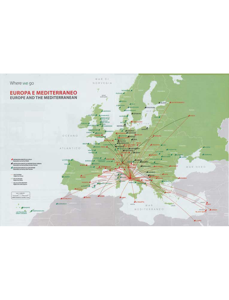 Map of Europe and Mediterranean routes