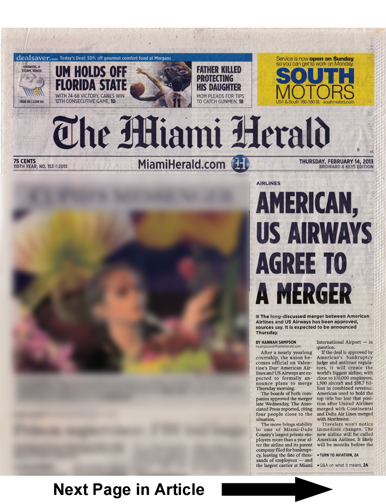 American, US Airways agree to a merger - page 1