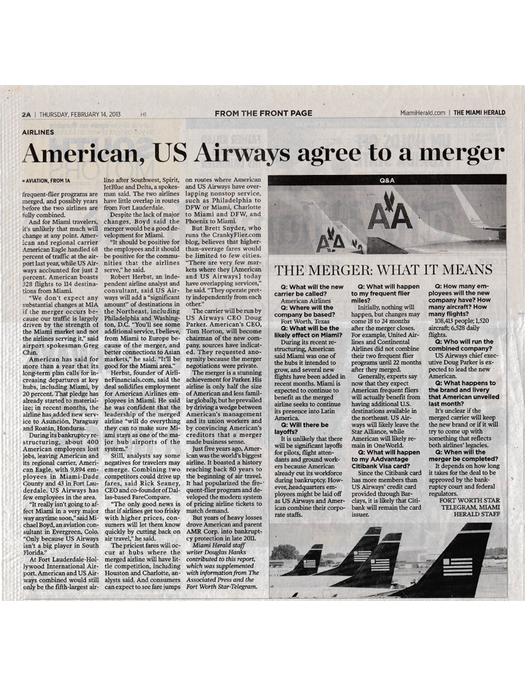 American, US Airways agree to a merger - page 2