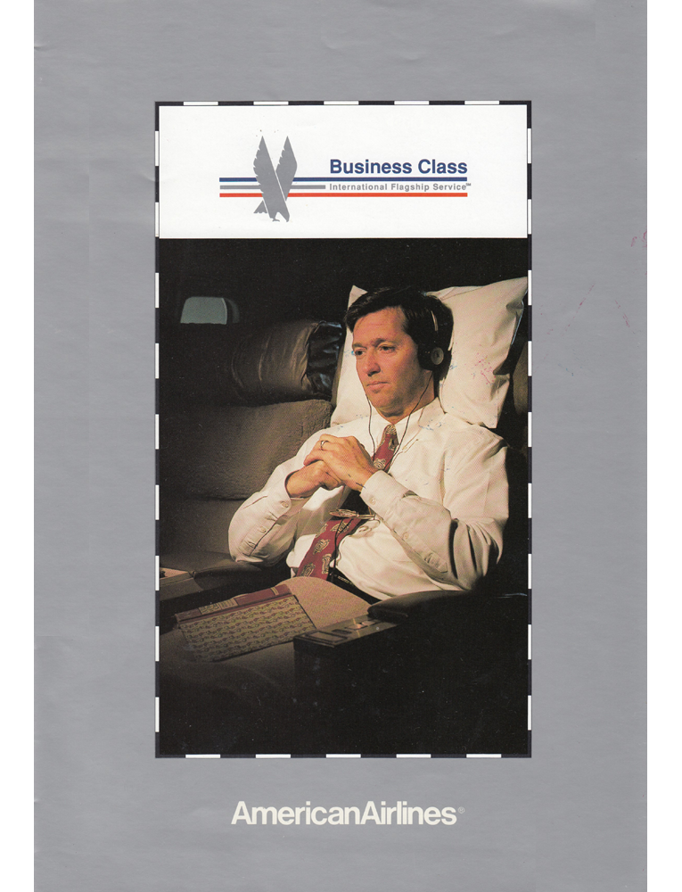 Man sitting in Business Class Chair