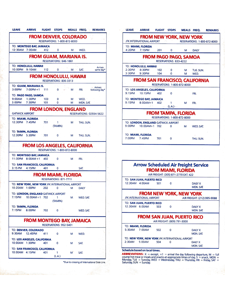 Flight Schedule, December 1982