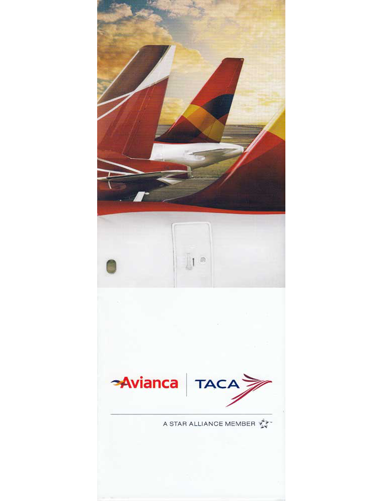 Consolidation brochure cover with picture of Avianca and TACA planes 