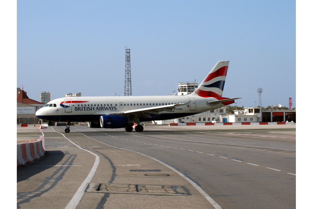 Airbus A319 at Gibraltar Airport