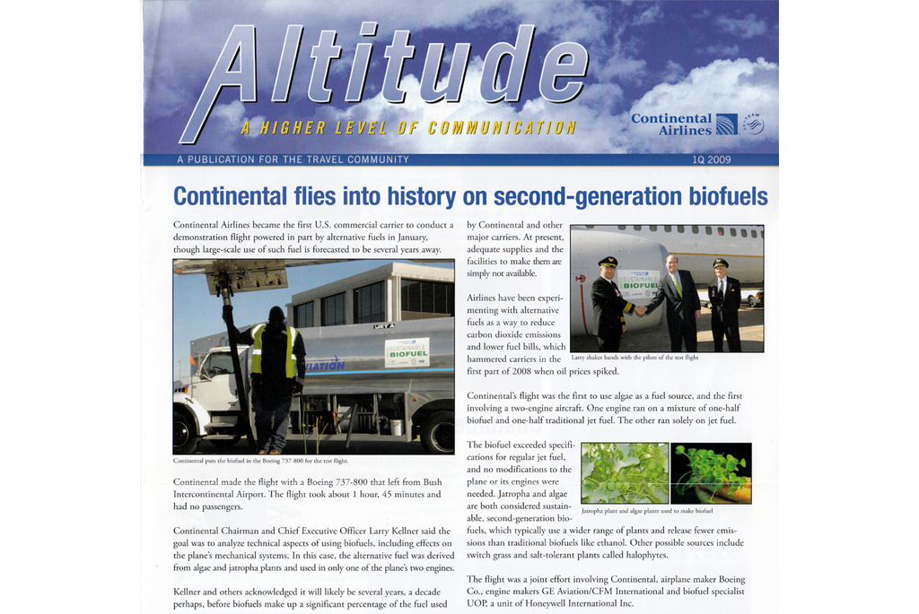 Continental fles into history with new generation bio fuels