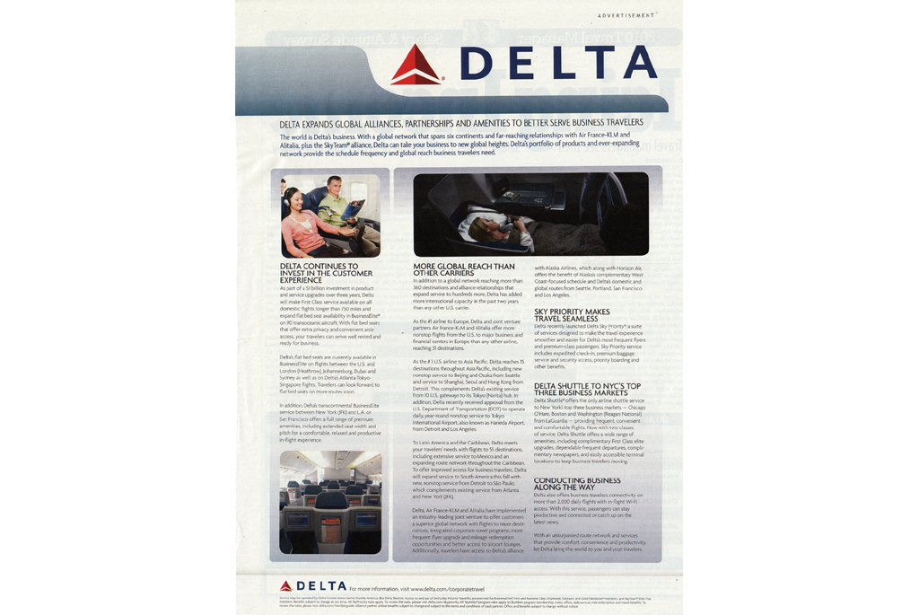 Delta expands global alliances, partnerships and amenities to better serve business travelers