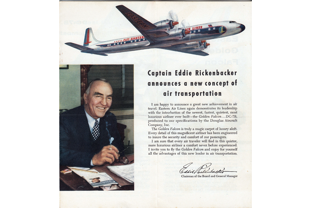 Message from Eddie Rickenbacker CEO, an new concept in air transportation