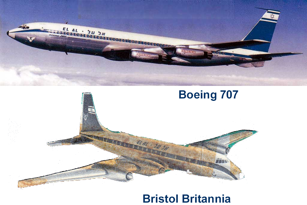 Boeing 707 and Bristol Britannia