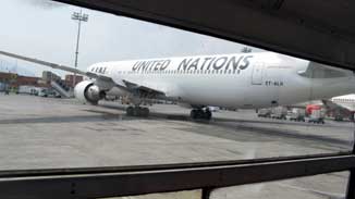 U.N. Plance at Kathmandu Airport