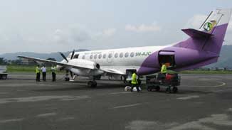 Howie and John at Pokhara airport